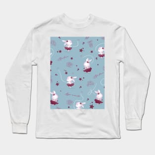 Magic moments with cute bunnies blue Long Sleeve T-Shirt